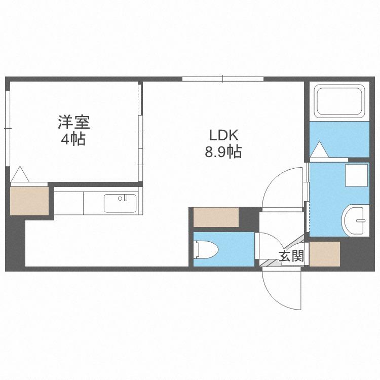 フォレスタ琴似(1LDK/3階)の間取り写真