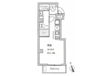 クレアツィオーネ浜松町 CREAZIONE HAMAMATSUCHO(ワンルーム/9階)の間取り写真