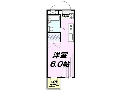 ブレスト青梅(ワンルーム/2階)の間取り写真