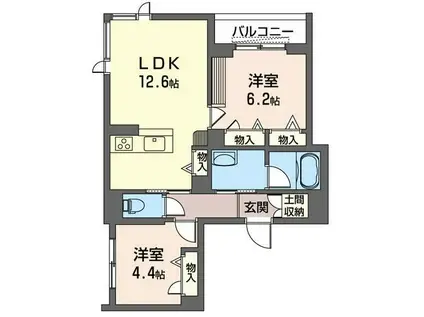 ディーノ(2LDK/2階)の間取り写真
