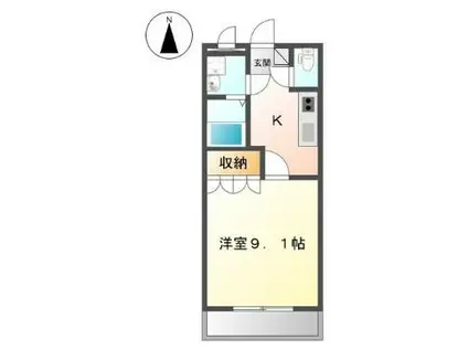 フィールド・ビレッジ(1K/2階)の間取り写真