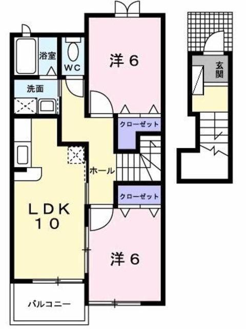 アプリコット(2LDK/2階)の間取り写真