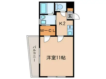 ソフィエルIII(1K/1階)の間取り写真