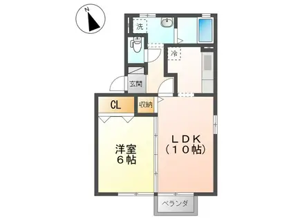 レジデンス A(1LDK/1階)の間取り写真