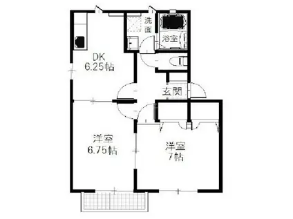 サンキャロットA(2DK/2階)の間取り写真