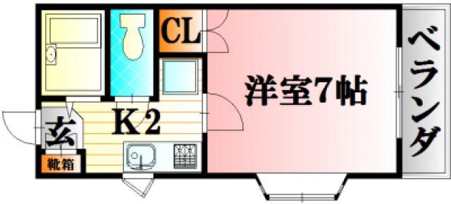 レジデンス上安(1K/3階)の間取り写真