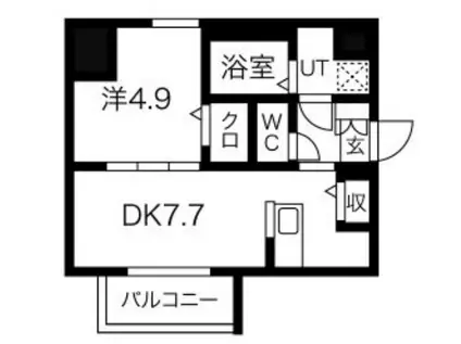 メイクス上前津IV(1DK/8階)の間取り写真