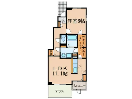 セレーノ エストI・II(1LDK/1階)の間取り写真
