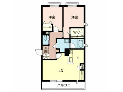 明日原III(2LDK/2階)の間取り写真