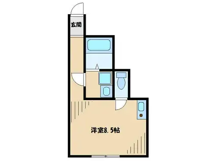 アジュール南橋本(ワンルーム/1階)の間取り写真