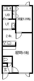 TWIN HOUSEII(1LDK/2階)の間取り写真