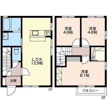 フレグランス YOU(3LDK/1階)の間取り写真