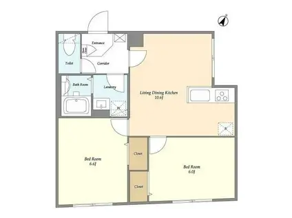 タスキスマート新大塚3(2LDK/2階)の間取り写真