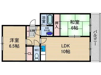 フロンティア高槻(2LDK/2階)の間取り写真