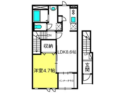 レジディア市ヶ谷II(1K/14階)の間取り写真