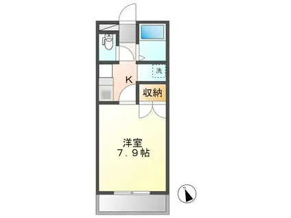 ハイツアクエリアス(1K/2階)の間取り写真