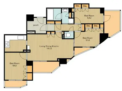クリオ京王八王子ビサイド(3LDK/15階)の間取り写真