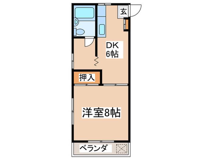 サニ-ハイムYK(1DK/2階)の間取り写真