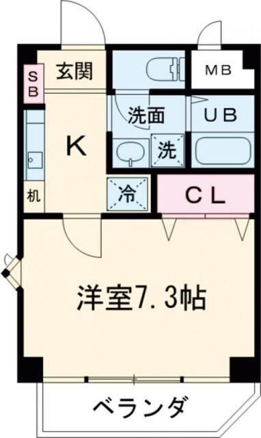 ビアンフェ(1K/3階)の間取り写真