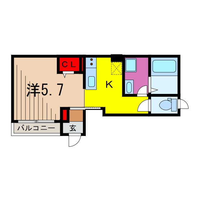 NANAKO(1K/1階)の間取り写真