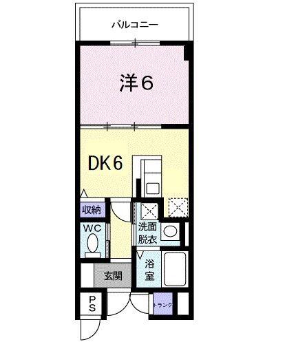 パールヒルズ入江町(1DK/6階)の間取り写真