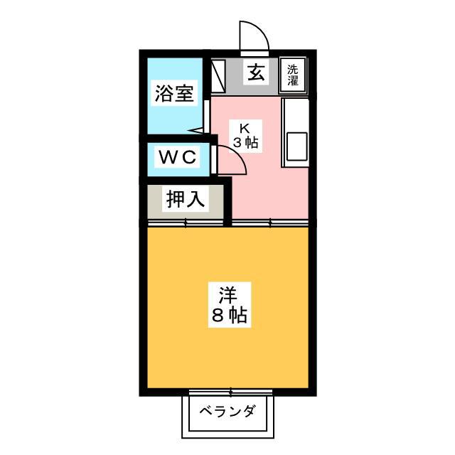 セジュール952(1K/1階)の間取り写真