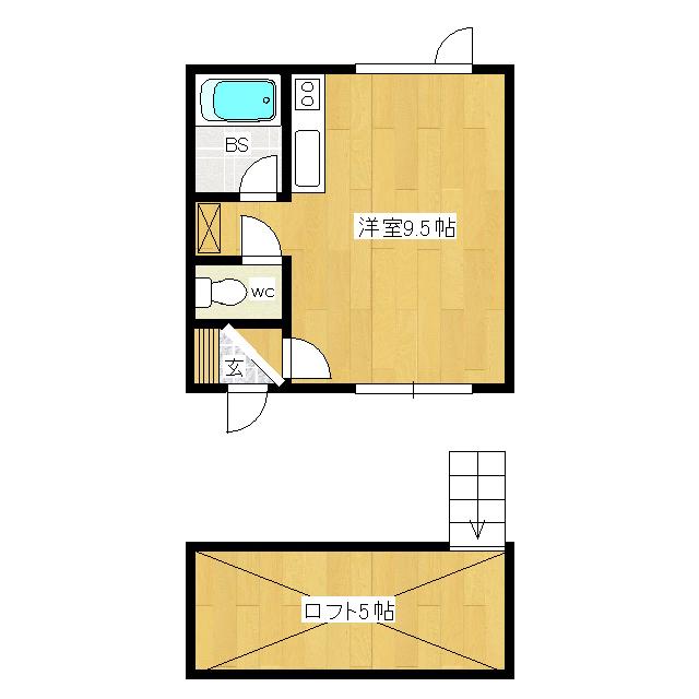 メゾンド市田B(ワンルーム/1階)の間取り写真