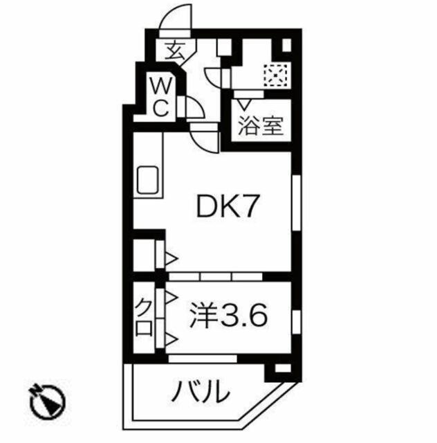 GRANDE 小岩(1DK/4階)の間取り写真