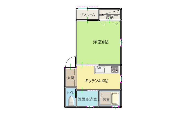 グレイス石原B棟(1K/1階)の間取り写真