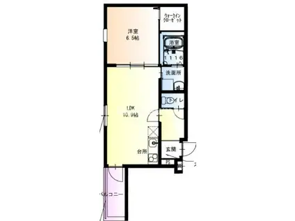 フジパレスJR塚口II番館(1LDK/2階)の間取り写真