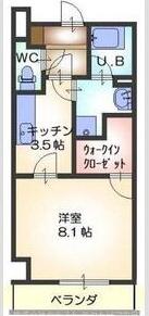 ハイトピア四日市(1K/4階)の間取り写真