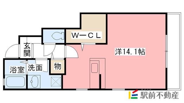 ラディエノールA(ワンルーム/1階)の間取り写真