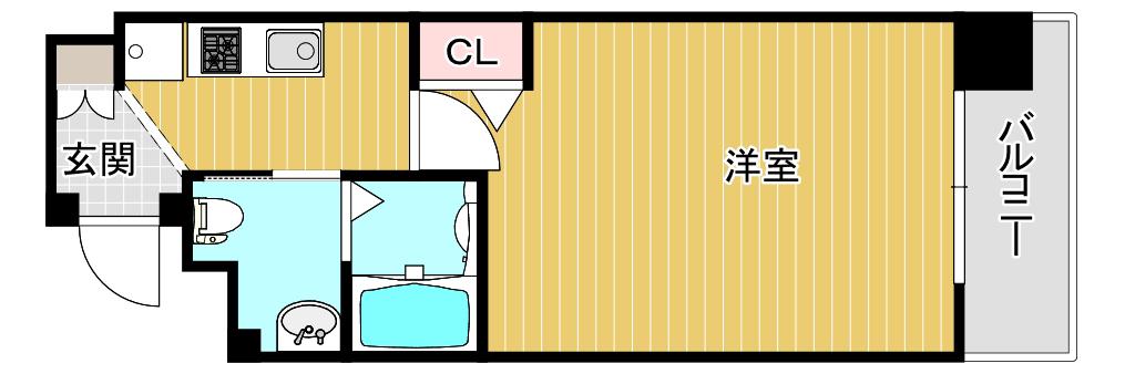 ファーストフィオーレ京橋イースト(1K/9階)の間取り写真