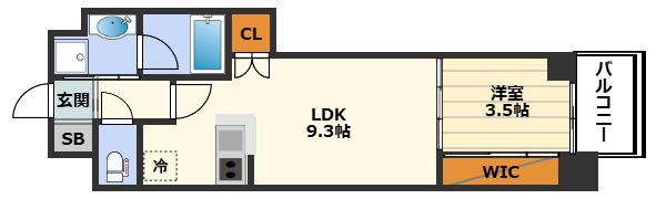 アーバネックス南森町イースト(1LDK/5階)の間取り写真