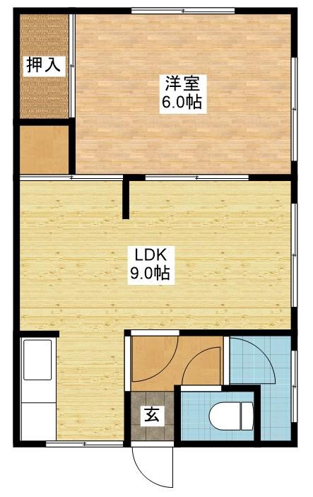 PEACE HOME 白木(1LDK/2階)の間取り写真