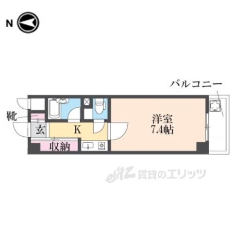 ハビタビリス2(1K/4階)の間取り写真