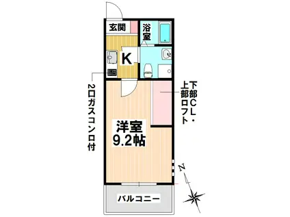 プリミエール妙音通(1K/3階)の間取り写真