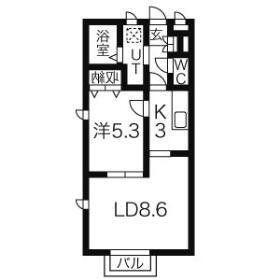 ラヴェールMY(1LDK/1階)の間取り写真
