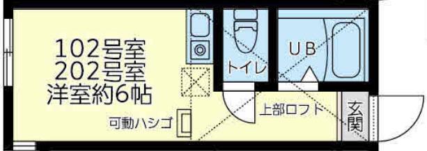 ユナイト四谷クラウド(ワンルーム/2階)の間取り写真