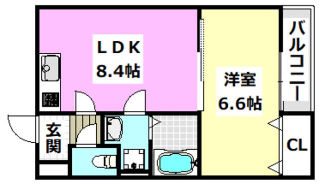 ACT正雀(1LDK/2階)の間取り写真