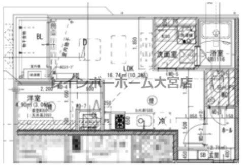 JACK HIGASHIOMIYAI(1LDK/1階)の間取り写真