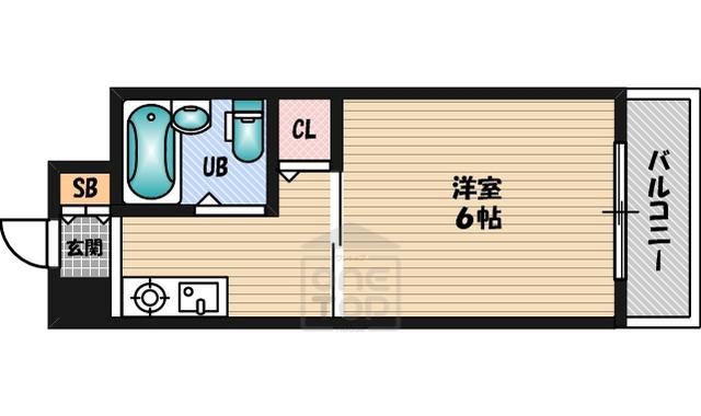 KAMITANI緑地公園11(1K/1階)の間取り写真