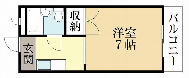 ハイツ池本II(1K/3階)の間取り写真