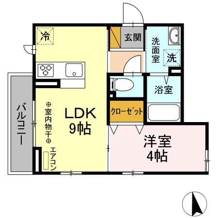 ACCORDER(1LDK/2階)の間取り写真