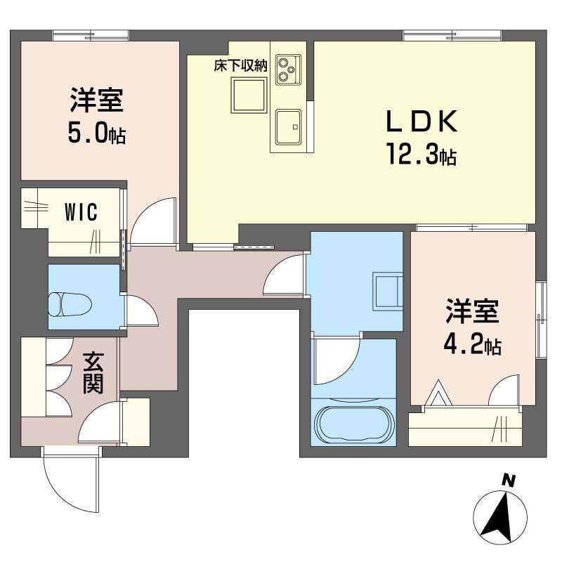メゾン ド フー(2LDK/1階)の間取り写真