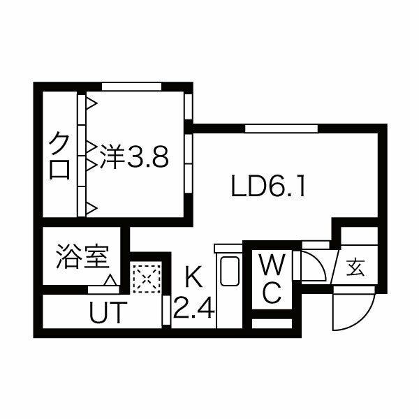 TERRACE KASUMI(1LDK/1階)の間取り写真