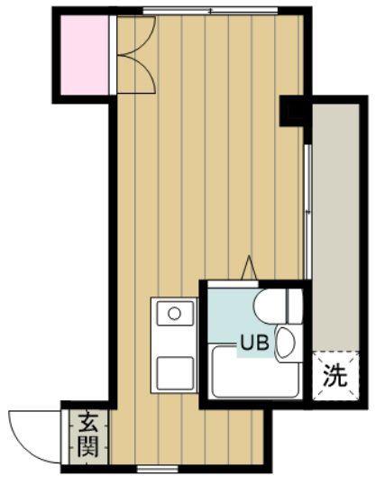 レイクシャイン中神(ワンルーム/2階)の間取り写真