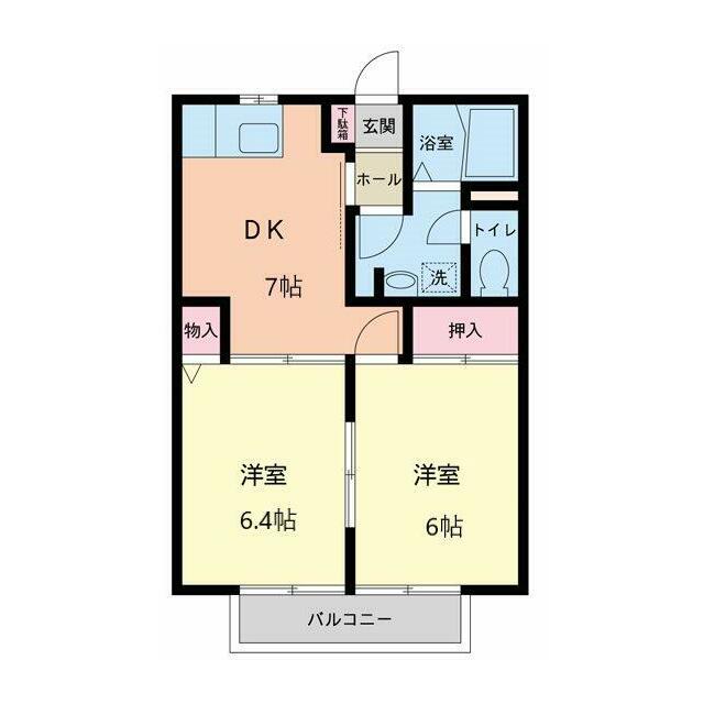 エトワールII(2DK/2階)の間取り写真