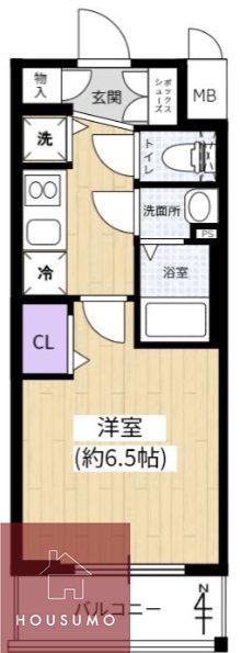 ララプレイス京橋シティオス(1K/7階)の間取り写真