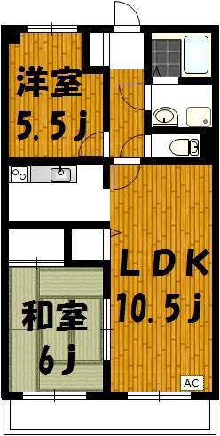 グランドトゥインクル(2LDK/2階)の間取り写真